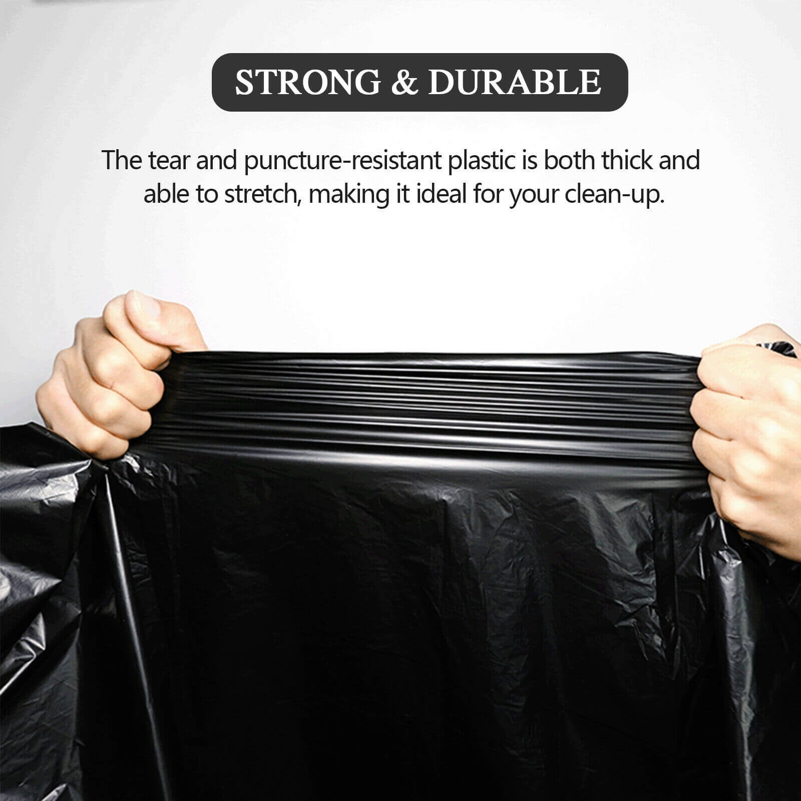 65 Gallon Trash Bags │ 2.7 Mil │ Black Heavy Duty Garbage Can Liners │ 50”  X 48”
