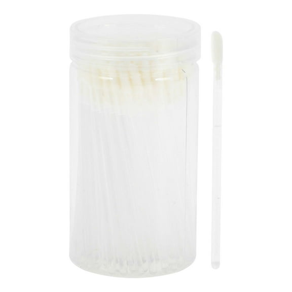 Unique Bargains 100 Pcs Disposable Barreled Solid Rod Lip Brush for Vacation Clear Plastic Flocking