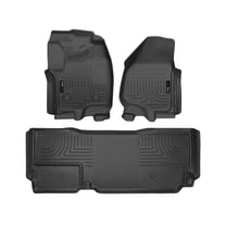 Husky Liners 99721 Weatherbeater Floor Mats Fit 2012-2016 Ford F-250, F-350, F-450 SuperCab (w/w/o Manual Transfer Case Shifter, Driver’s Side Foot Rest) - Front/2nd Seat - Black