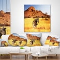 thumbnail image 4 of Designart Lonely Zebra in African Prairie - African Throw Pillow - 12x20, 4 of 5