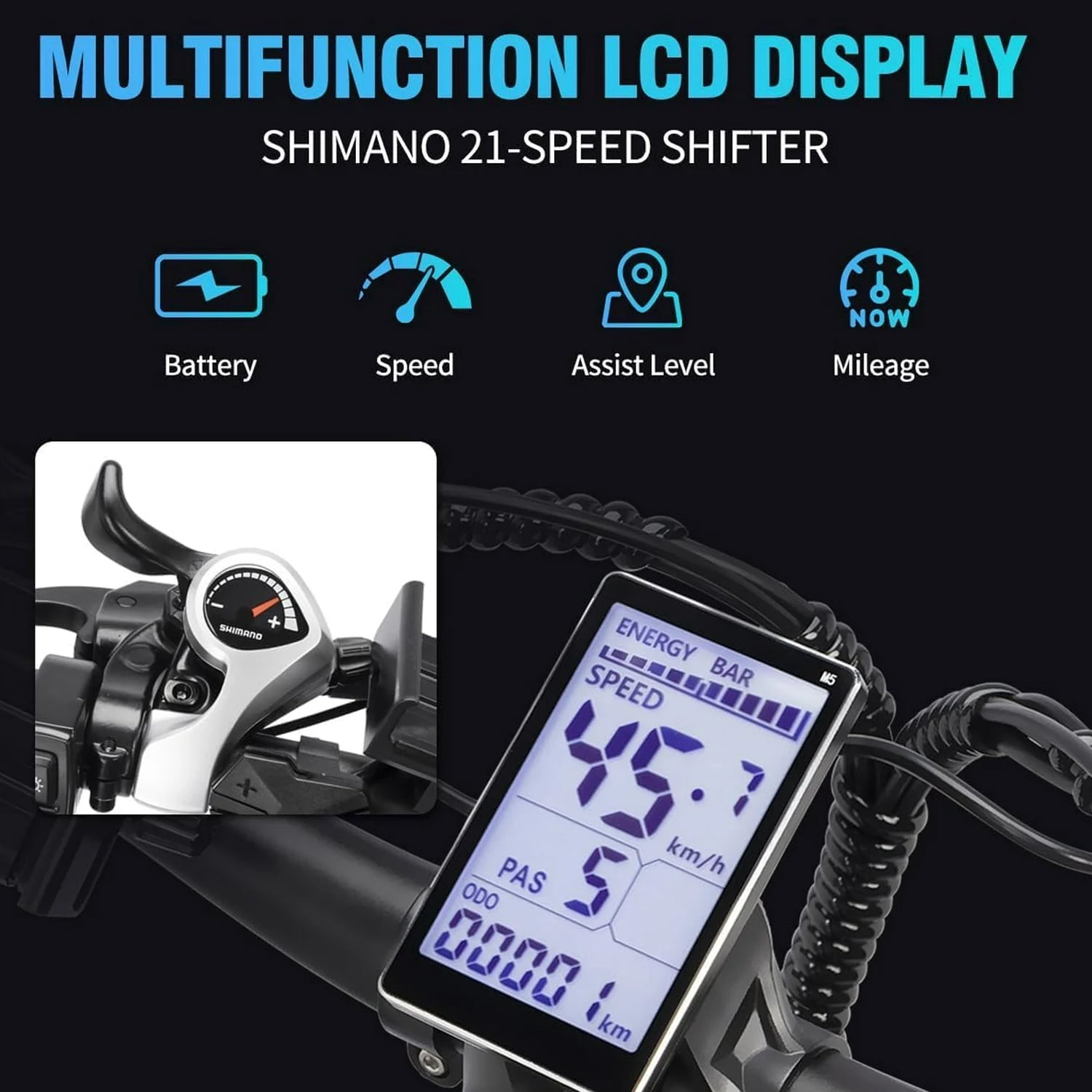 Ridstar Electric Bike for Adults,1500W 35MPH,48V/20AH Folding Electric Bicycle,26"Fat Tire 21 Speed Mountain Bike UL 2849