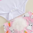 thumbnail image 7 of mgoYE Baby Girl Clothes 3Months Baby Girl Easter Outfit Ruffles Sleeve Bunny Carrot Printed Romper Short with Headband Summer Clothes(White,6-12 Months), 7 of 7