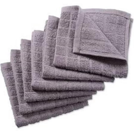 

Solid Gray Windowpane Terry Dishcloth Set of 6
