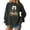 Dark Gray, variant on Women's Fashion Top New Year 2026 Printed Pullover Sweatshirt Holiday Design for Women Casual Celebration Streetwear Top,Brown,M