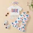 thumbnail image 2 of WUANDIXFA Newborn Outfits Baby Girl 4th of July Clothes 250 Anniversary USA Memorial Day Outfit Baby Girl Toddler Girl Clothes 12-18 Months,White, 2 of 7