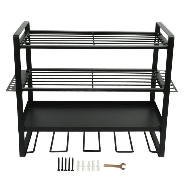 Organizador de herramientas eléctricas de 4 capas, resistente y duradero, para garaje, taller, cobertizo, tablero perforado.