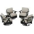 thumbnail image 6 of COOS BAY Iron Luxe 4 PCS Modern Outdoor Swivel Rocking Chairs,Aluminum Patio Furniture Set, Black/Beige, 6 of 9