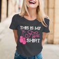 thumbnail image 2 of Womens T shirts Crew Neck Short Sleeve Letter Graphic Print Basic Tee Tshirt, 2 of 4