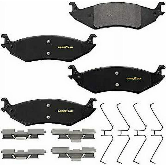 Rear Ceramic Brake Pads for Ford Econoline E-150 Club Wagon Goodyear GYD1046