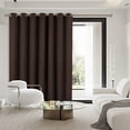 thumbnail image 2 of Fashion Sliding Door Curtain 180 X 96 Inches, Wide Thermal Blackout Curtains Room Darkening Room Divider Window Drape, 1 Panel, Brown, 96 Length X Wide 180, 2 of 6
