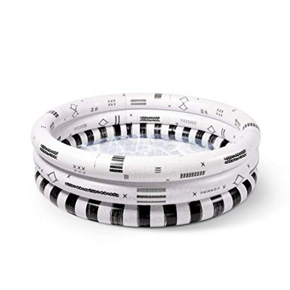 Minnidip Cabana Stripe Kiddie Pool Black/White