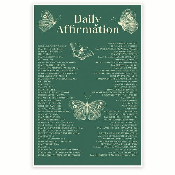 Bliss Monkey Co. Daily Affirmation Inspiring Positive Poster - Positive Self Talk Wall Art - Empowering Decor - 12 x 18 Inch Poster - Unframed - Premium 100lb Gloss - Made In USA - BMCP093