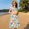 thumbnail image 4 of Honeii Cute Chameleons Print Women’s Short Sleeve Dress, Comfortable Casual Dress, Soft Polyester Spandex Blend, Stylish Everyday Wear for Summer, Perfect for Travel and Vacation, 4 of 6
