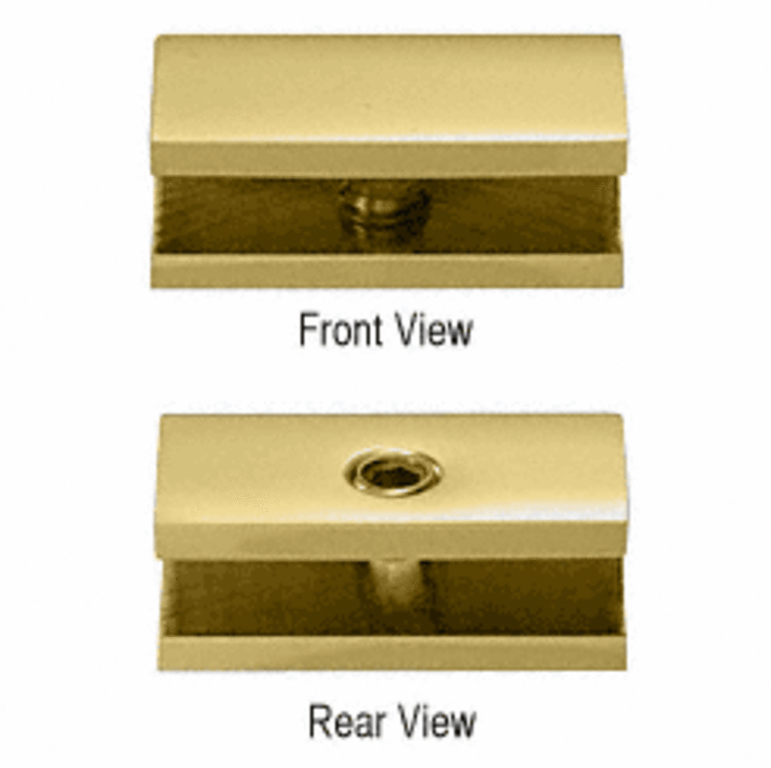 CRL Polished Brass NoDrill Fixed Panel Glass Clamp NDC6BR