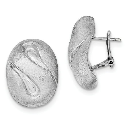 Omega Silver Jewelry Box - Roy Rose Jewelry Sterling Silver Brushed and Polished Omega Back Earrings