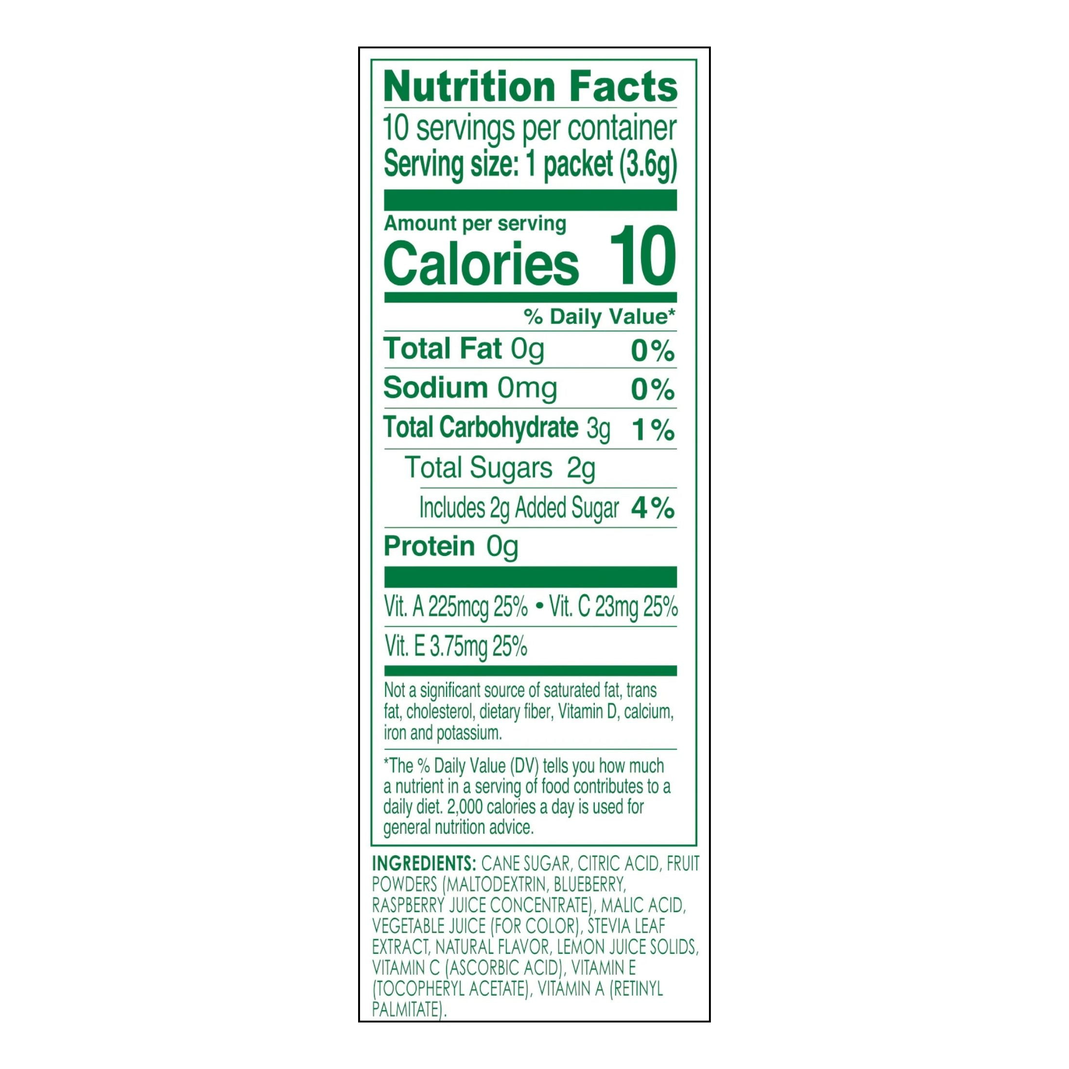 (5 pack) True Lemon Kids Blue Raspberry Powdered Drink Mix, Low Sugar, No Artificial Sweeteners, 10 Count Box