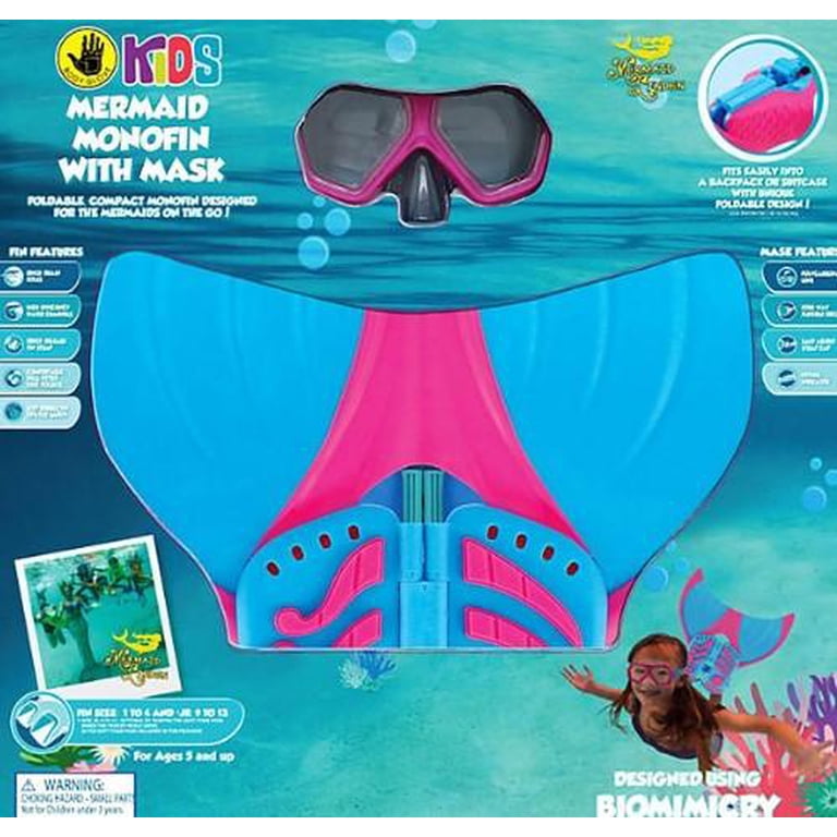 Body Glove Mermaid Monofin with Mask, Foldable, Jr Sizes 1 to 4