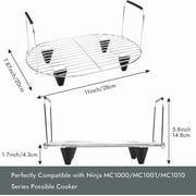 JKXTDKS Roast and Steamer Rack for Ninja Foodi Possible Cooker Pro 8.5 Quart MC1000 MC1001 MC1010, Slow Cooker Accessory with Silicone Feet and Handles