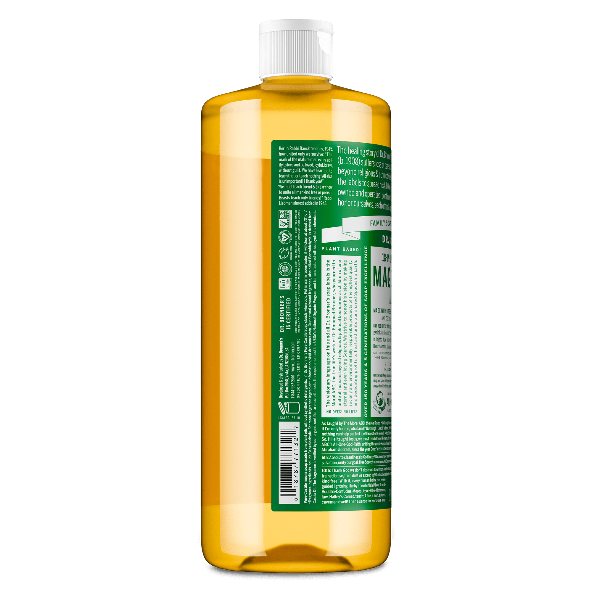 Dr. Bronner's Magic Soap - Almond - Pure-Castile Liquid Soap - 32 oz – for face, body wash, hands