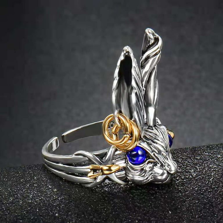 keusn cute dream bunny ring finger open adjustable ring birthday