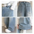 thumbnail image 4 of MUXiin Jeans for Girls Size 6 Casual Baggy Stretch Elastic Waist Wide Leg Jeans Loose Hop Baggy Jeans Trousers Streetwear Flap Pockets, 4 of 8