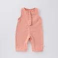 thumbnail image 1 of 0-3Y Baby Sleeveless Romper Solid Color Infant Jumpsuit Toddler Overalls Spring Boys and Girls Clothing Optional Striped T-shirt, 1 of 6