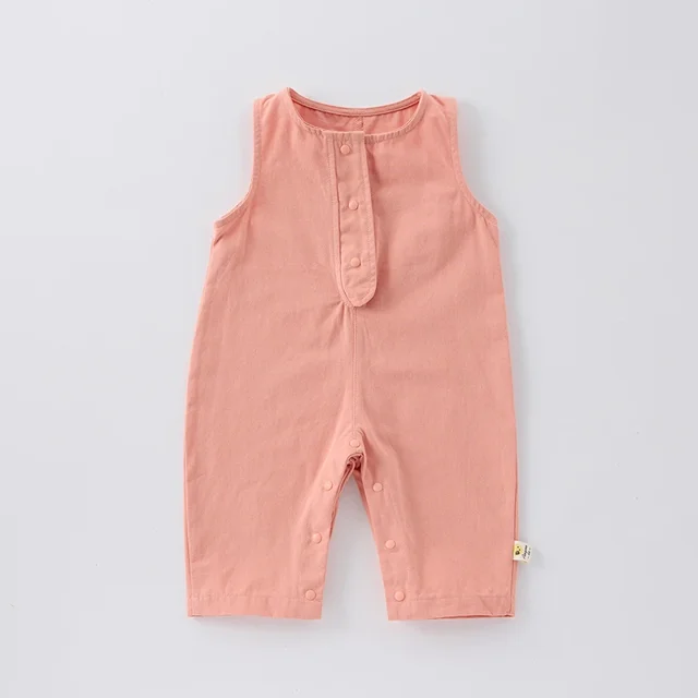 0-3Y Baby Sleeveless Romper Solid Color Infant Jumpsuit Toddler Overalls Spring Boys and Girls Clothing Optional Striped T-shirt