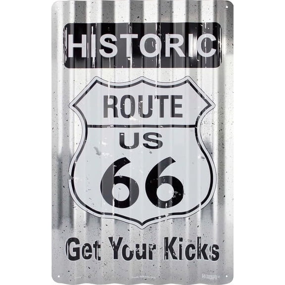 Hangtime Route 66 12x18 Corrugated Sign