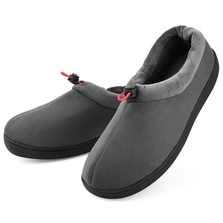 Lightweight Moccasins - Dasein Men's Winter Warm Comfort Memory Foam Suede Moccasin Slippers - Anti-Skid Adjustable Lightweight Indoor Outdoor Footwear