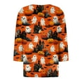 thumbnail image 5 of Godom Women's 3/4 Sleeve V-Neck Shirts Fall Graphic Tees Halloween Casual T-Shirt, 5 of 5