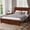 Walnut +  Queen, variant on White Queen Size Bed Frame with Barn Door Design Headboard Footboard,Farmhouse Style Pinewood Bed Frame,Strengthened Sturdy Construction,Rustic Frame Bed for Master Bedroom,Guest Room,or Apartment.