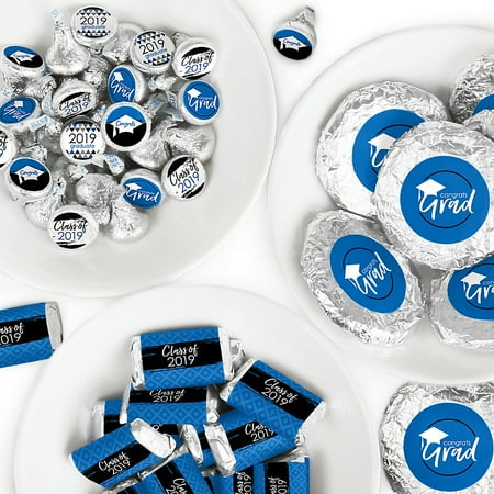 Graduation Keepsake Kit Blue Grad - Best is Yet to Come - Mini Candy Bar Wrappers, Round Candy Stickers and Circle Stickers - 2019 Royal Blue Graduation Party Candy Favor Sticker Kit - 304 Pieces ()