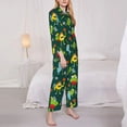 thumbnail image 3 of Honeii Sport Monster print Women's Pajama Sets Long Sleeve Button Down Sleepwear Nightwear Soft Pjs Lounge Sets-XX-Large, 3 of 7