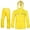 Yellow, variant on Unisex Solid Color Hooded Long Sleeve Raincoat Set Outdoor Rainforest Reflective Stripe Rain Gear Separated Suit L