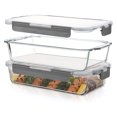 thumbnail image 1 of FineDine Superior Glass 2.2 Liter Casserole Dish Set w/ Locking Lid, 2-Pack, 1 of 7