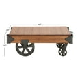 thumbnail image 5 of DecMode 45" x 16" Brown Wood Pallet Inspired Coffee Table with Wheels, 1-Piece, 5 of 14