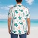 thumbnail image 4 of Balery Turtles And Seahorses Camisas hawaianas de manga corta para hombre, camisas playeras de corte holgado, camisas de vacaciones con botones,Small, 4 of 7