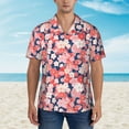 thumbnail image 4 of Daiia Japanese Cherry Blossoms Hawaiian Shirt for Men Gentle Cotton Regular Short Sleeve Casual-Large, 4 of 9