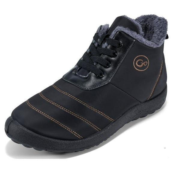 Men's Winter Snow Boots With Warm Plush Lining Ankle Booties Comfortable Non-Slip Walking Boots Waterproof Hiking Outdoor Shoes