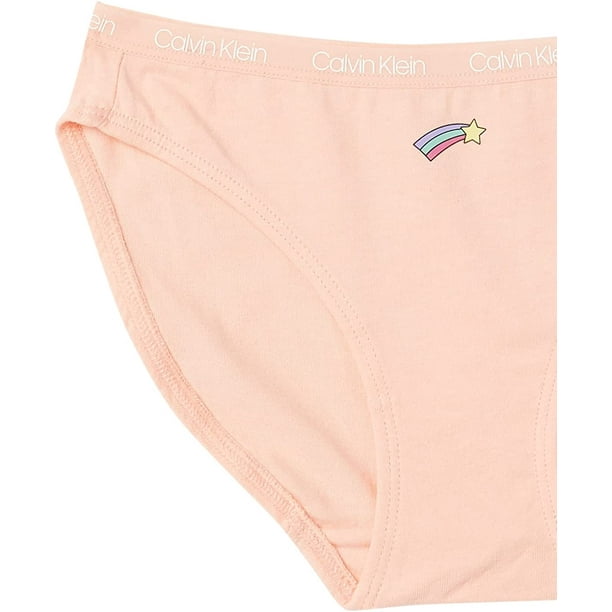 Calvin Klein Girls' Underwear Cotton Bikini Panty, 5 Pack, Fun Icons