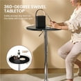 thumbnail image 5 of Topeakmart 27.5”- 36” Height Adjustable Modern Pub Table with 360° Swivel MDF Top, Black, 5 of 6