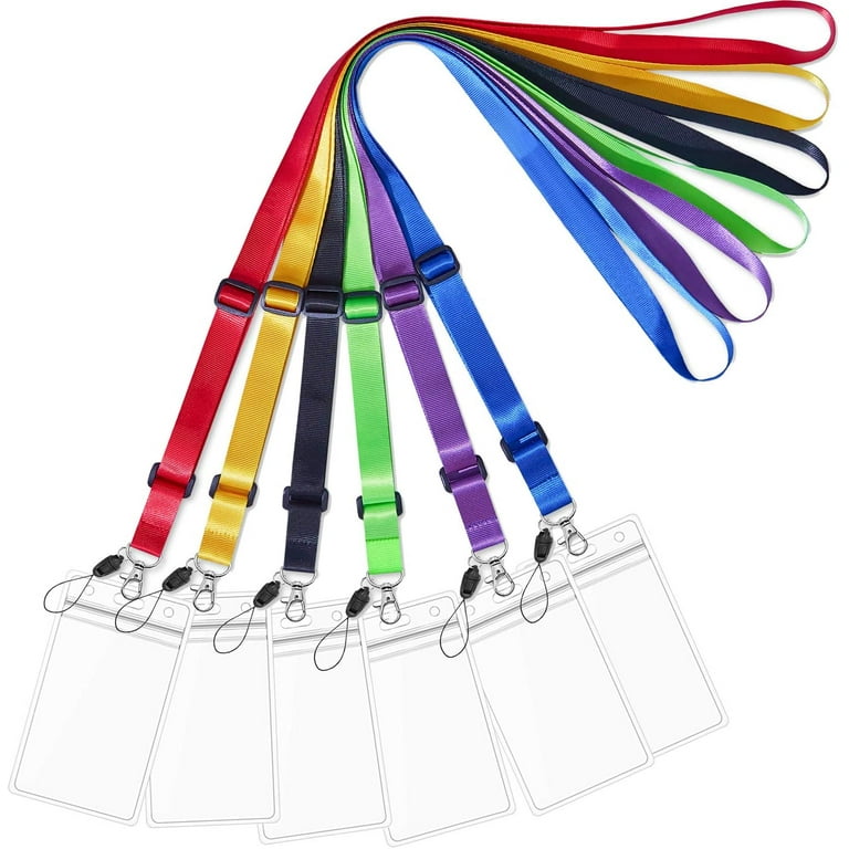 6 Pack Lanyards Adjustable Extend Length Lanyard with id Badge