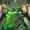 Green D, variant on Feelyou Pixel Game Alphabet King Bedding for Kids Boys, Blocky Letter King Bed in a Bag, Green Brown, Gamepad Reversible, 7 Pieces