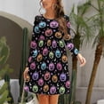thumbnail image 3 of Fall Dresses for Women 2024, Pink Pumpkin Halloween Womens Fall Dresses Long Sleeve Casual Tie Waist Clothes, Womens Fall Fashion 2024 Midi  Dresses Outfits with Pocket, 3 of 6