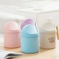 thumbnail image 6 of 2 Pieces Candy Color Swing Lid Trash Cans, Small Desktop Plastic Trash Can for Home Office Kitchen Vanity Table Bedroom Bathroom, 6 of 6