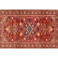 thumbnail image 1 of Ahgly Company Machine Washable Indoor Rectangle Traditional Copper Red Pink Area Rugs, 7' x 9', 1 of 7