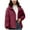 Red, variant on Women's Plus Size Puffer Jacket with Hoodie Casual Colored Long-Sleeved Hooded Jacket Oversized Puffer Coat(Purple L)
