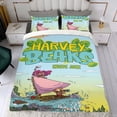thumbnail image 4 of Harvey Beaks Conjunto de sábanas temático, trío de piezas, cómodo y amigable con la piel, diseño único, regalo de decoración para el hogar para familiares, amigos y fans,173cm *218cm, 4 of 6