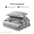 thumbnail image 3 of Bare Home Luxury Duvet Cover and Sham Set - Premium 1800 Collection - Ultra-Soft - Full, Stripe - Heathered Charcoal, 3-Pieces, 3 of 3