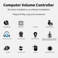 thumbnail image 3 of Perilla De Control De Volumen USB, Plug And Play De Metal, Controlador De Volumen De Computadora USB Silenciador Estable Con Un Botón Para Juegos Para 10, 3 of 7